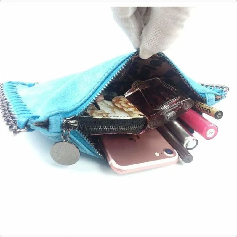 Womens Faux Leather Top Zip Clutches