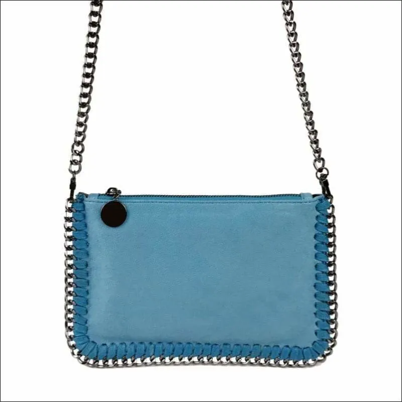 Womens Faux Leather Top Zip Clutches