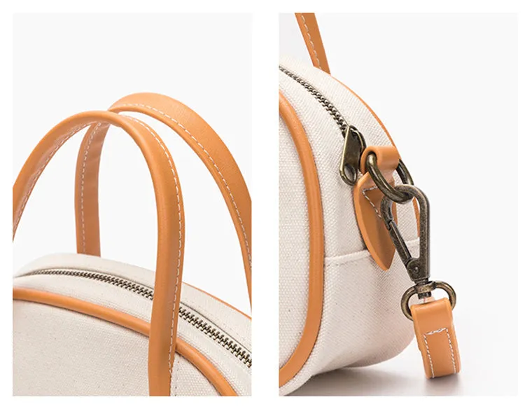 Womens Small Canvas Handbags Off White Crossbody Bag