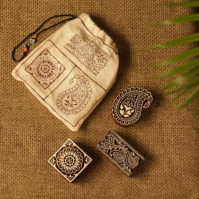 Wooden Printing Blocks Set | Set of 3