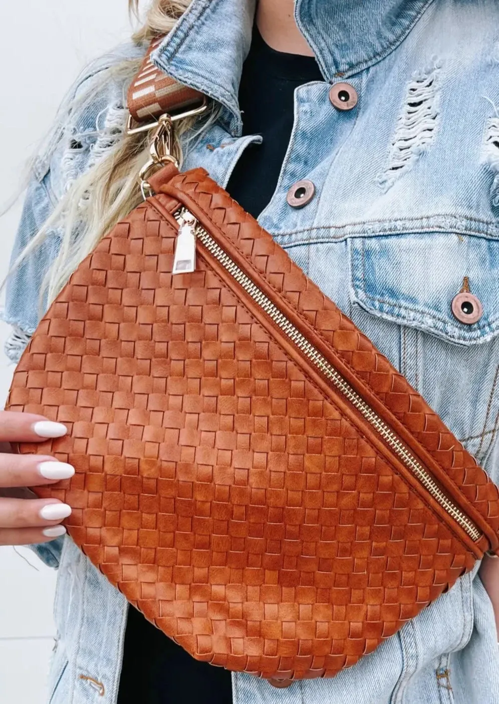 Woven Westlyn Bum Bag in Brown