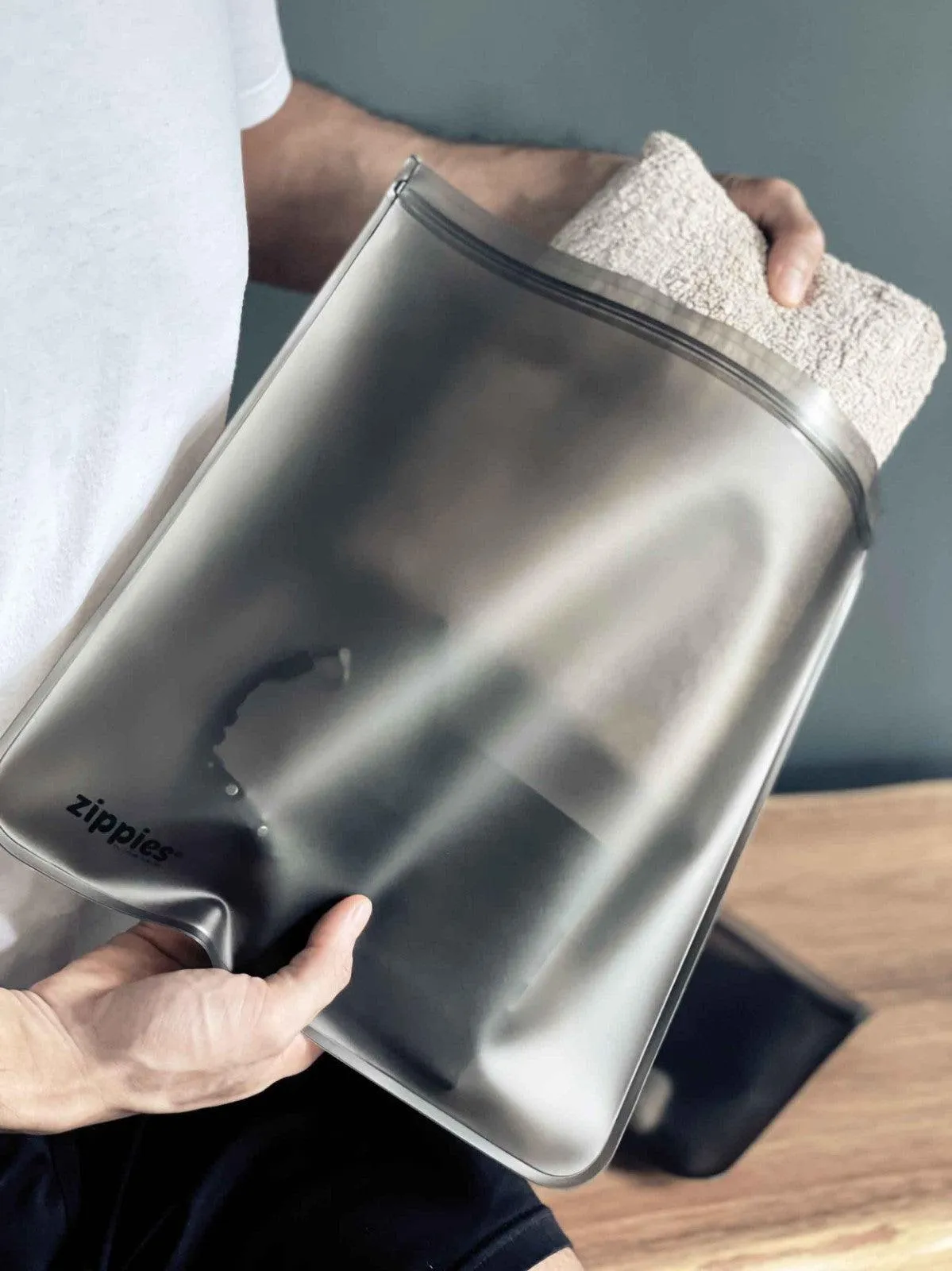 Zippies Reusable Bags Lay Flat Series - Steel Grey