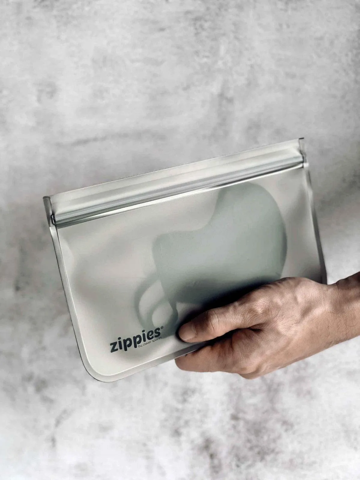 Zippies Reusable Bags Lay Flat Series - Steel Grey